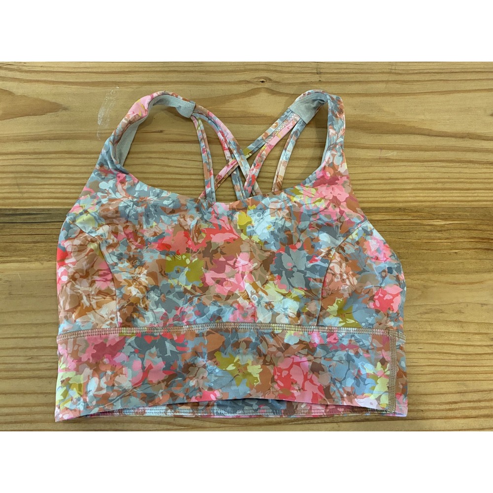 Lululemon Free To Be Serene Bra High Neck Long Line Floral Multi Size 6 W2BMHS